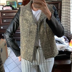 Generation Love Metallic Tweed/Faux Leather Blazer